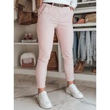 DStreet Spodnie damskie slim fit z paskiem LINESKA różowe | Shoptok.si