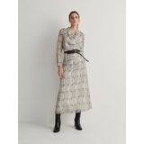 Reserved maxi obleka s pasom - večbarvno | Shoptok.si