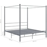  Za krevet s nadstrešnicom sivi metalni 200 x 200 cm | shoptok.hr
