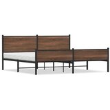 Metalni okvir kreveta bez madraca smeđa boja hrasta 193x203 cm | shoptok.hr