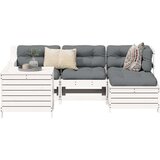  5-dijelni set vrtnih sofa bijeli od masivne borovine | shoptok.hr