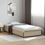 Maison Chic Posteljni okvir - Enojna postelja - Postelja za odrasle sonoma hrast 75x190 cm inženirski les in kovina-J15418, (21774557) | Shoptok.si