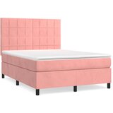 The Living Store Box spring postelja z vzmetnico roza 140x190 cm žamet - Box Spring Postelja, (21491100) | Shoptok.si