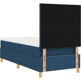vidaXL Box Spring Bed z vzmetnico Modra 90x200 cm Tkanina, (22081070) | Shoptok.si