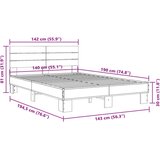 vidaXL Okvir kreveta boja hrasta 140x190 cm konstruirano drvo i metal | shoptok.hr