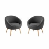 Atelier Del Sofa fotelje i bočni stočić cay seti anthracite | Eponuda.com