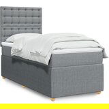 Maison Chic Box spring postelja - Vzmetna postelja z vzmetnico svetlo siva 90x190 cm blago SL23016, (21891870) | Shoptok.si