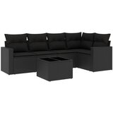  The Living Store Vrtna sedežna garnitura 6-delna z blazinami črna poli ratan - Vrtna Sedežna Garniture, (21452335) | Shoptok.si