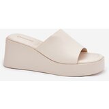 Boto Ladies Wedge Sandals Eco Leather Light Beige Obenae | shoptok.hr