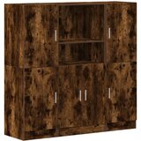  Komplet kuhinjskih omaric 3-delni dimljen hrast inženirski les, (21814538) | Shoptok.si