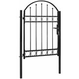  Vrata za ogradu ASSEN s lučnim vrhom čelik 102x125 cm crna | Eponuda.com