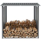 vidaXL Vrtna lopa za drva pocinkano jeklo 172x91x154 cm sive barve, (20722728) Cene