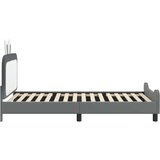  Otroški posteljni okvir z vznožjem Svetlo siva 90 x 190 cm PU, (5000104563) | Shoptok.si