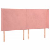  LED uzglavlje ružičasto 203x16x118/128 cm baršunasto | shoptok.hr