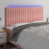  Posteljno vzglavje roza 180x5x118/128 cm žamet, (20951766) Cene