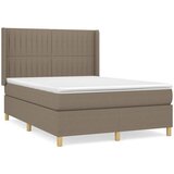  Krevet s oprugama i madracem smeđesivi 140 x 190 cm od tkanine | shoptok.hr