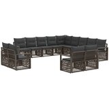vidaXL Vrtna sedežna garnitura 13 pcs Siva poli ratan, (5000269531) | Shoptok.si
