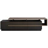 Kalune Design Črna TV omarica v orehovem dekorju 180x46 cm Pia – | Shoptok.si