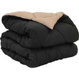 vidaXL Polna celoletna prevleka Črna in taupe 200 x 140 cm Mikrovlakna, (5000147054) | Shoptok.si