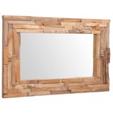 Maison Chic Okrasno Ogledalo - Zrcalo - Kozmetično ogledalo tikovina 90x60 cm pravokotne oblike, (21698139) | Shoptok.si