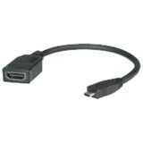 Roline hdmi priključni kabel hdmi-a vtičnica\, hdmi-mikro-d vtič 0.15 m črna 11.04.5584 zaščiten hdmi kabel, (20419138) | Shoptok.si