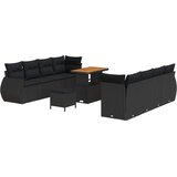  Sjedeća garnitura za vrt 11 kom. Crna poliratan 90 x 55 x 71 cm | Shoptok.si