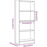 vidaXL Regal za knjige boja hrasta 60x24x143 cm od konstruiranog drva | shoptok.hr