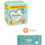 Pampers Pelene Monthly pack Premium S2 MSB, 224 komada i Poklon Fresh Clean Vlažne maramice, 12x52 komada | ePonuda.com