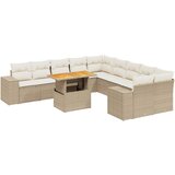  The Living Store Vrtna sedežna garnitura 11-delna z blazinami bež poli ratan - Vrtna Sedežna Garniture, (21461745) | Shoptok.si