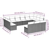 13-dijelni set vrtnih sofa s jastucima poliratan crni | shoptok.hr
