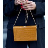Gemre Yellow handbag "kuferek" with a chain Dratche Cene