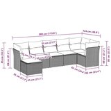 vidaXL 7-dijelni set vrtnih sofa svjetlosivi od poliratana | shoptok.hr