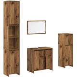  4-dijelni set kupaonskog namještaja od starog drveta Smeđa | Shoptok.si