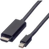 DisplayPort priključni kabel 1.00 m 11.99.5795 sa zaštitom crna [1x muški konektor mini displayport - 1x muški kon