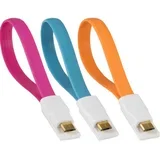 USB A na USB micro kabl, 2.1A, dužina 21, 5cm, flat - SA 050/M, Roze