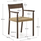 Kave Home Smeđa/u prirodnoj boji blagovaonska stolica od punog hrasta Yalia – | shoptok.hr