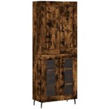Maison Chic Visoka Komoda - Predalnik dimljen hrast 69,5x34x180 cm inženirski les, (21722059) Cene
