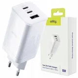 zidni punjač GaN PD QC ATC-01-65WACC 2x USB-C 1x USB-A 65W bijeli