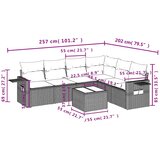  7-dijelni set vrtnih sofa od poliratana s jastucima crni | shoptok.hr