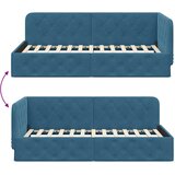  Kutni okvir kreveta Plava 90 x 190 cm Baršun | shoptok.hr
