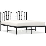  Metalni okvir za krevet s uzglavljem crni 140x190 cm | shoptok.hr