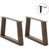  noge jedilne mize v-oblika 2 kosa naravno jeklo 50x(30-31,3) cm | Shoptok.si