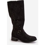 Boto PS1 Women's Suede Boots with Lacing Black Tanive | shoptok.hr