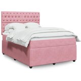  Krevet s oprugama i madracem ružičasti 140x190 cm baršunasti | shoptok.hr