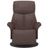  Naslanjač z naslonom za noge, rjavo umetno usnje | Shoptok.si