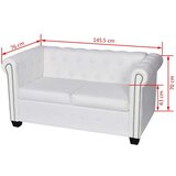 vidaXL Chesterfield Dvosjed od Umjetne Kože Bijeli | shoptok.hr