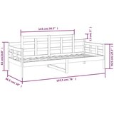  Dnevni ležaj bijeli od masivne borovine 90 x 190 cm | shoptok.hr