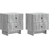  Noćni ormar s ladicama 2 pcs Siva sonoma 43 x 34,5 x 47,5 cm | shoptok.hr