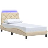 posteljni okvir z LED brez vzmetnice Cream 80x200 cm Tkanina, (21829472) | Shoptok.si