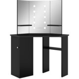 Kutni toaletni stolić s LED svjetlima crni 111 x 54 x 141,5 cm | shoptok.hr